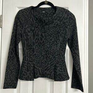 Peplum animal print evening jacket